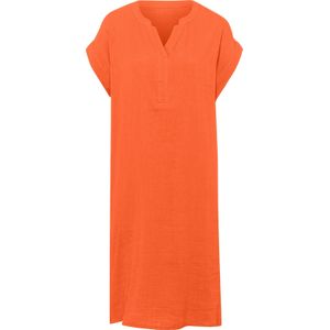 Jerseyjurken - Oranje - 100% Katoen - Ronde Hals - Korte Mouwen