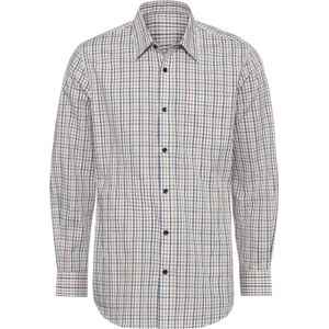 Overhemden - Marine/Beige - 100% Katoen - Lange Mouwen - Knoopsluiting