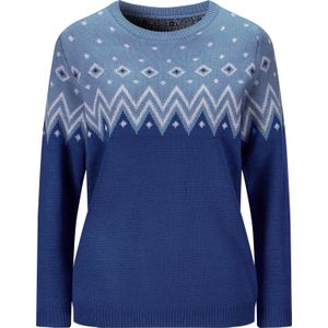 Dames Noorse trui in koningsblauw/bleu gedessineerd