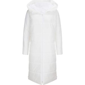 Doorgestikte mantel in wit