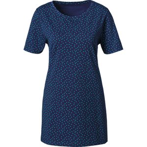 OTTO - Lang Shirt - Marine/Turquoise Gedessineerd - Korte Mouwen - 100% Katoen