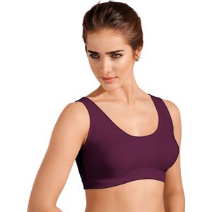 Aubergine Bralette - Katoen - Zonder Beugels - Brede Bandjes