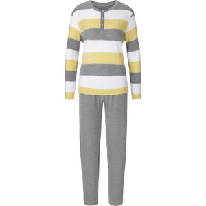Dames Pyjama in geel/grijs gemêleerd