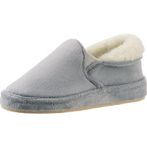 Pantoffels - Lichtgrijs - Textiel - Scheerwol Binnenzool