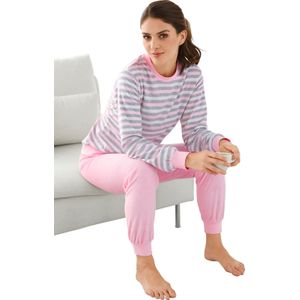 Pyjama - Rosé Gestreept - Frotté - Lange Mouwen