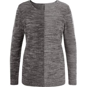 Dames Pullover met lange mouwen in grafiet/lichtgrijs gemêleerd