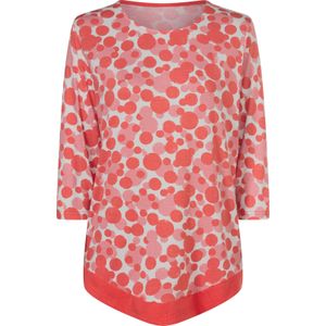 Dames Shirt met 3/4-mouw in ecru/grapefruit gedessineerd