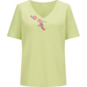 Classic Basics - T-shirt - Pistache/Pink - Korte Mouwen - V-hals