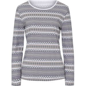 Ecru/Zwart Gedessineerd - Longsleeve - 100% Katoen