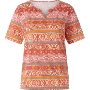 Classic Basics - Shirt - Papaja/Terra Gedessineerd - Korte Mouwen - 100% Katoen