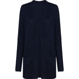 Dames Lang gebreid vest in marine
