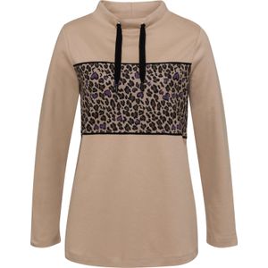 Dames Sweatshirt in beige geprint