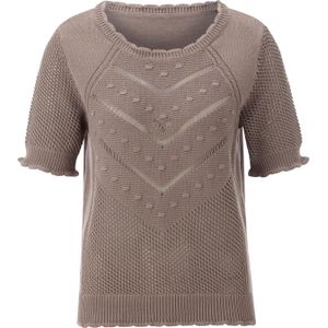 Dames Ajourpullover in taupe