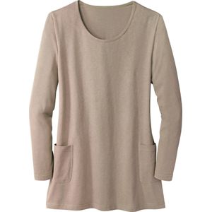 Dames lang shirt in sesam