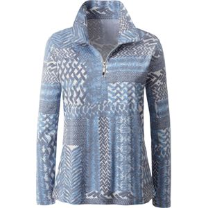 Classic Basics - Shirt - Bleu/grijs gedessineerd - Lange Mouwen - 100% Katoen