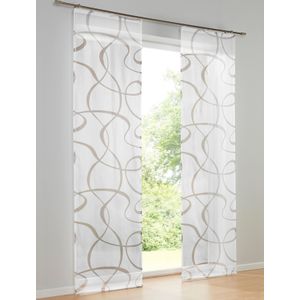 schuifgordijn in wit/taupe