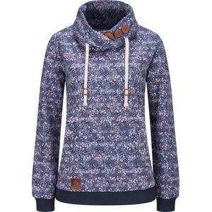 Dames sweatshirt in marine/lichtgrijs bedrukt