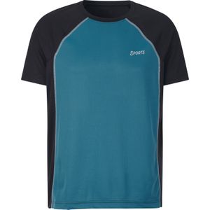 Heren Sportshirt in zwart/petrol