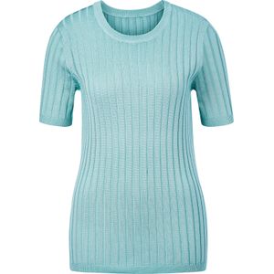 Dames Pullover met korte mouwen in aqua