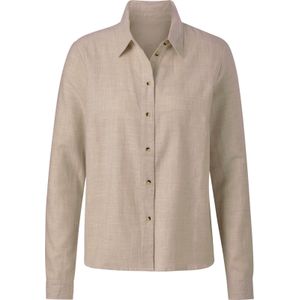 Blouse - Champagne Mêlee - 100% Katoen - Lange Mouwen - Normale Kraag