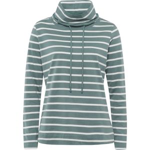 Dames Shirt met lange mouwen in jade gestreept
