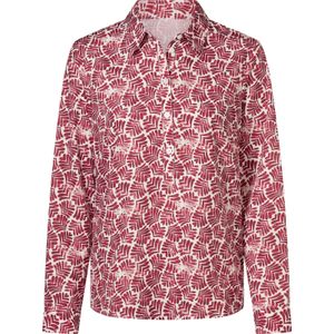 Dames Blouse met lange mouwen in rood/wit geprint