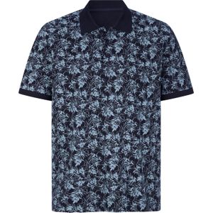 Heren Poloshirt in marine/bleu geprint
