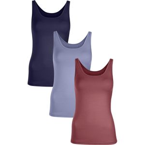 Blousetops - Blauw - 95% Katoen, 5% Elastaan - Mouwloos