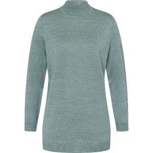 Dames Lange pullover in jade/ecru gemêleerd