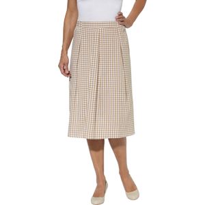 Plooirok in camel/wit geruit