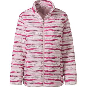 Dames Watté-jack in fuchsia/ecru bedrukt
