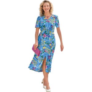 Blousejurk - Blauw Gedessineerd - 100% Viscose - Korte Mouwen