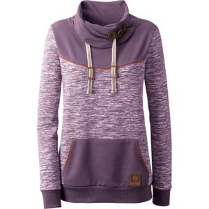 Dames Sweatshirt in vijg/wit gemêleerd