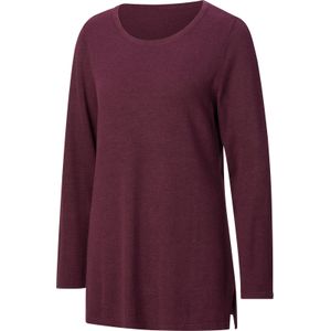 Dames Lange pullover in bordeaux gemêleerd