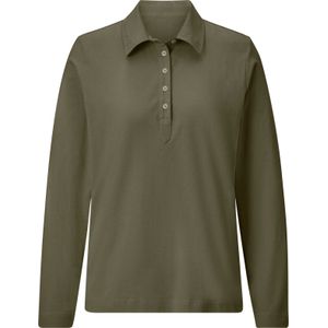 Dames Poloshirt met lange mouwen in olijf