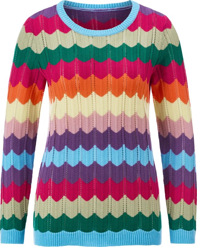 Gebreide Trui - Pink/Aqua - 100% Polyacryl