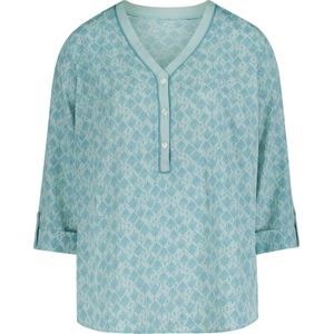 Dames Comfortabele blouse in kalkmint/oceaan bedrukt