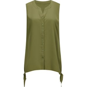 Dames Mouwloze blouse in olijf