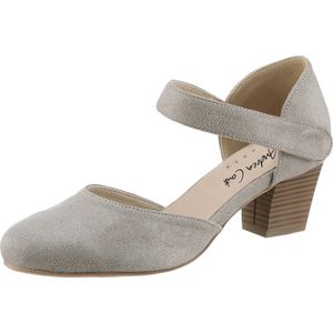 Lichtgrijs - Pumps - Synthetisch - Klittenbandsluiting - Breed