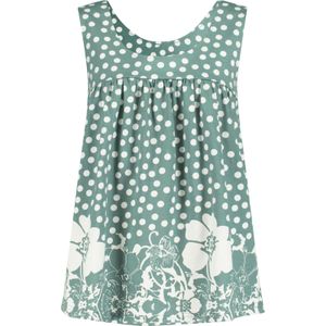 Dames Shirttop in jade/wit geprint