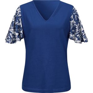 Dames Shirt met korte mouwen in koningsblauw