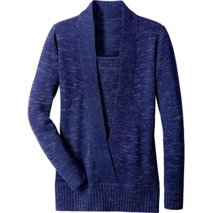 Pullover - Blauw Mêlee - 90% Polyacryl, 10% Gemetalliseerd Garen