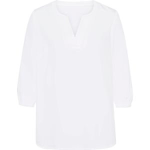 Blouse - Wit - 100% Polyester - Ronde Hals - 3/4-Mouwen