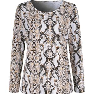 Dames Shirt in zwart/beige geprint