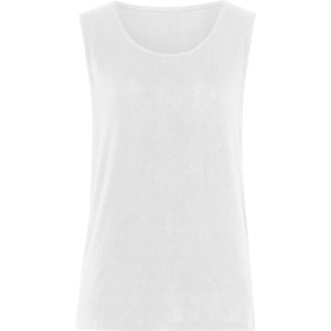 Wit - Tanktop - 95% Viscose, 5% Elastaan - Mouwloos Met Bandjes
