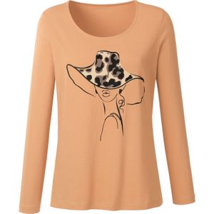 Dames Shirt met lange mouwen in camel