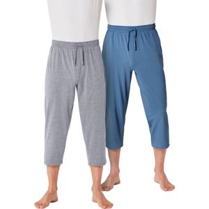 Heren 3/4-onderbroek in grijs gemêleerd + middenblauw