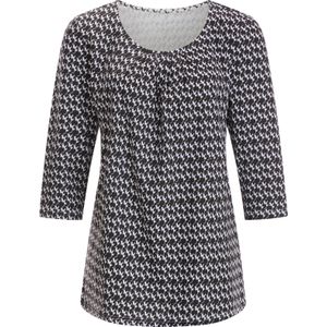Dames Shirt met 3/4-mouw in zwart/wit geprint
