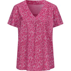 Dames Comfortabele blouse in roze/ecru bedrukt
