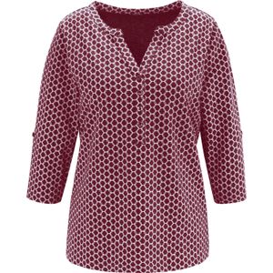 Dames Shirt met 3/4-mouw in bordeaux geprint